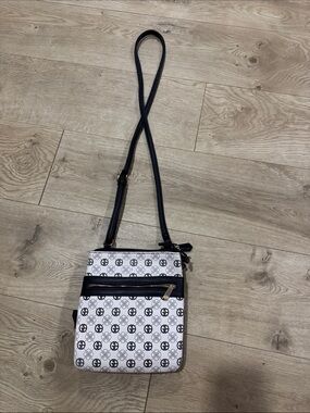 Giani Bernini White & Black Logo Crossbody Bag